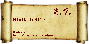 Misik Iván névjegykártya