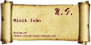 Misik Iván névjegykártya